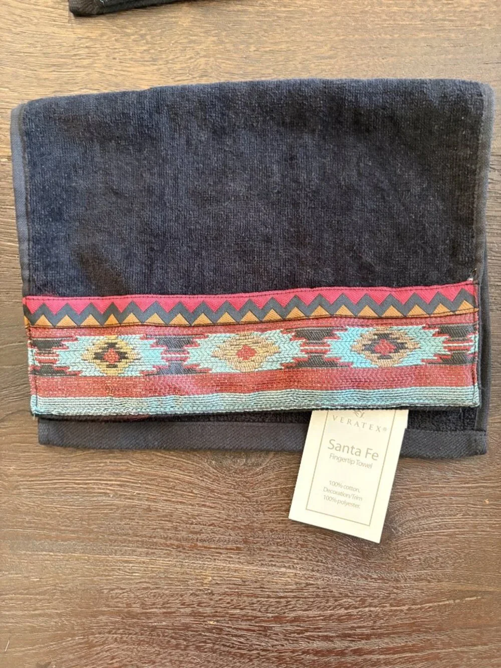 Veratex 7 Piece Towel Set NWT Aztec Southwestern Tribal Geometric Border